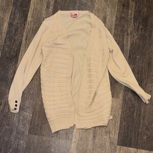 Cream Ribbed Cardigan
